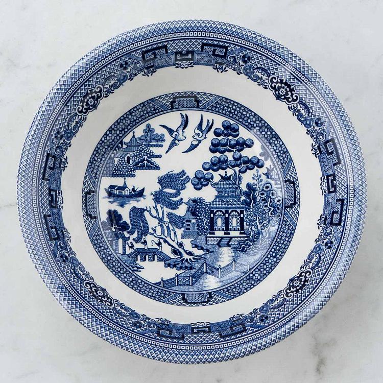 Салатница Голубая ива, S Blue Willow Salad Bowl Small