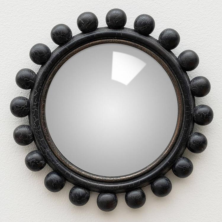 Выпуклое зеркало с чёрными шарами Cracked Black Balls Convex Mirror