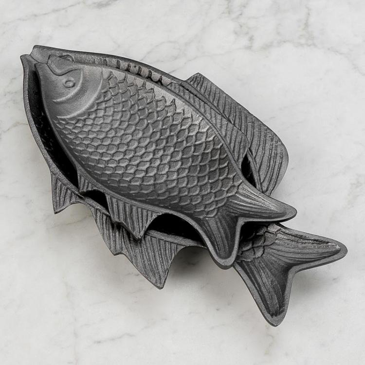 Набор из двух блюд Бронзовые рыбы Set Of 2 Fish Bronze Trays