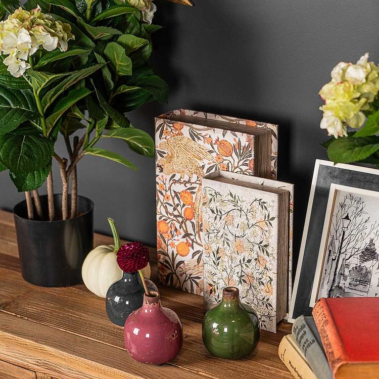 Набор из двух шкатулок Попугаи и цветы Set Of 2 Book Boxes Parrots And Flowers