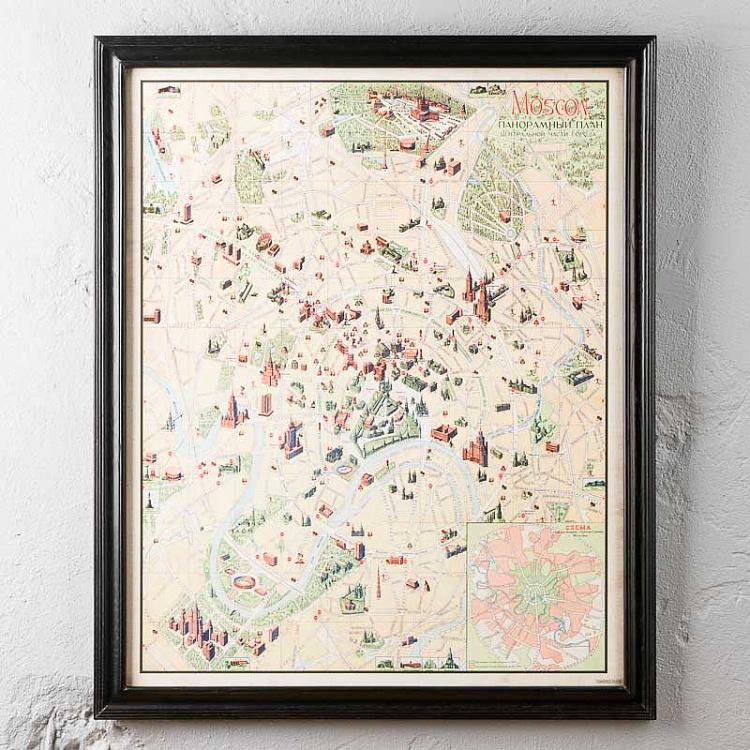 Картина-принт Карта Москвы, S Map Moscow Small