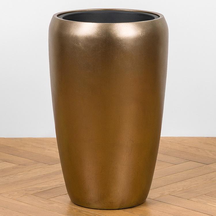 Кашпо Effectory Metal Tall Pot Matte Gold Large