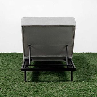 Садовый шезлонг-лежак Chic Lounger, Black акриловая ткань Lead Chine - ракурс 4