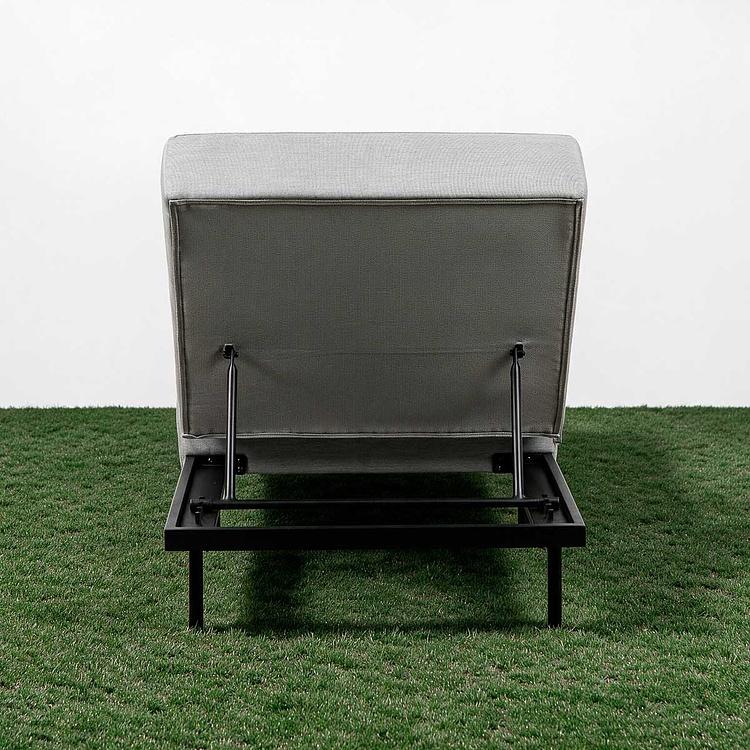 Садовый шезлонг-лежак Chic Lounger, Black акриловая ткань Lead Chine - ракурс 4