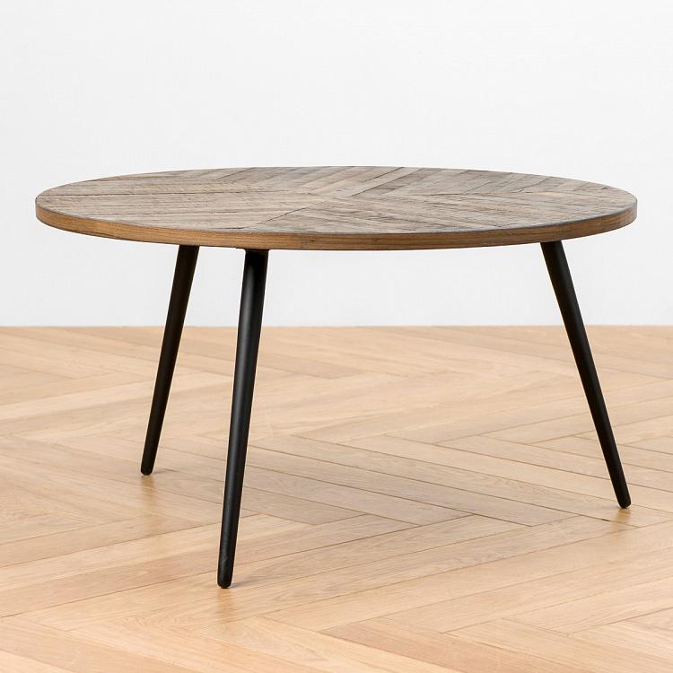 Журнальный круглый стол из переработанного тика Round Coffee Table Recycled Teak
