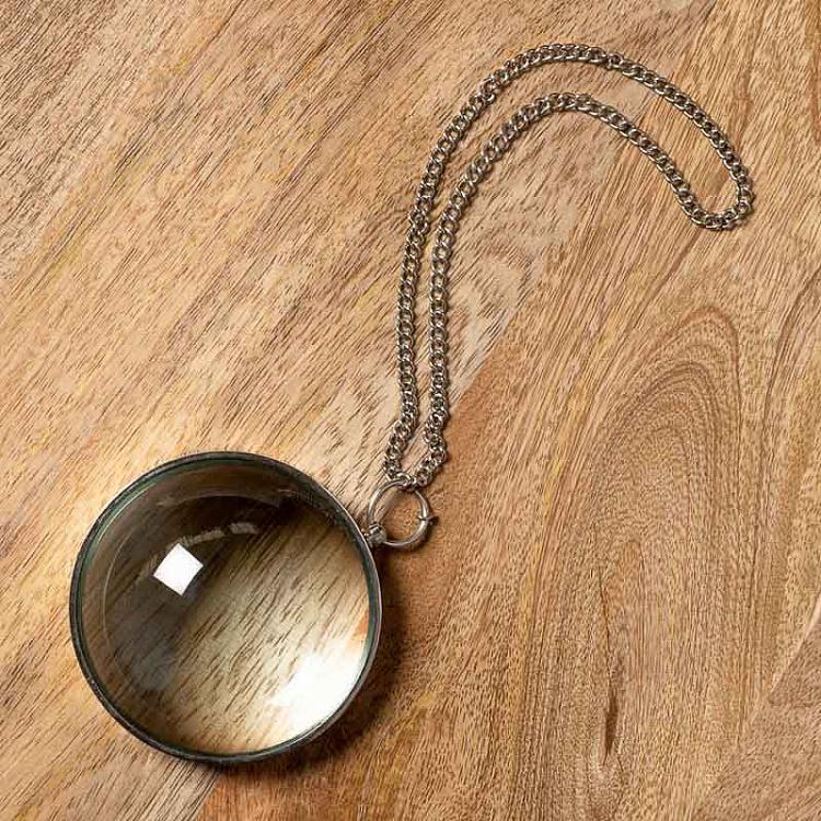 Лупа выпуклая с серебристой цепочкой Magnifier With Silver Chain
