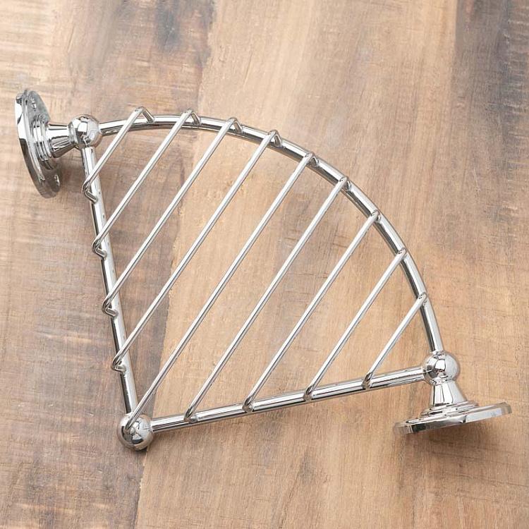 Угловая полка-решётка цвета хром, S Shelf Basket Corner Chrome Small