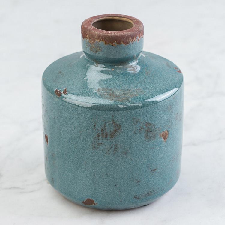 Bottle Vase Grey Blue Low