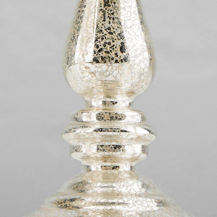 Набор из двух подсвечников цвета шампань Set Of 2 Glass Antique Candle Holder Silver Champagne