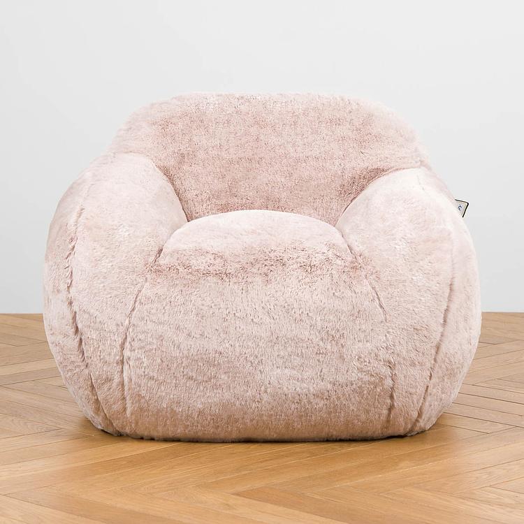 Кресло Baby Snug Chair искусственный мех Big Bear Pink - ракурс 2