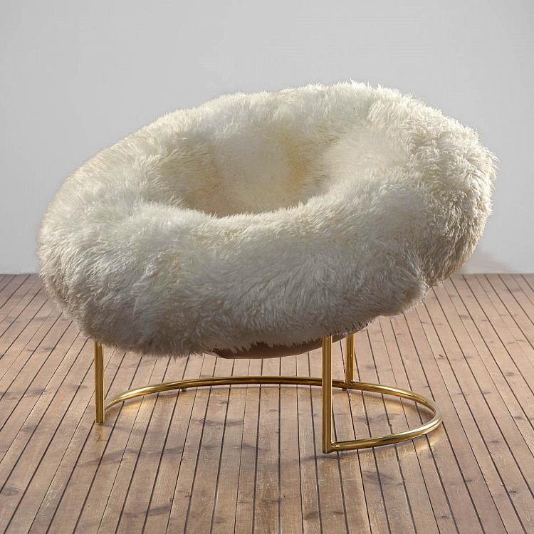 Кресло Пещера, ножки цвета латуни Cave Chair, Shiny Brass