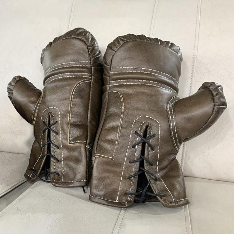 Декоративные кожаные боксёрские перчатки в винтажном стиле Boxing Gloves