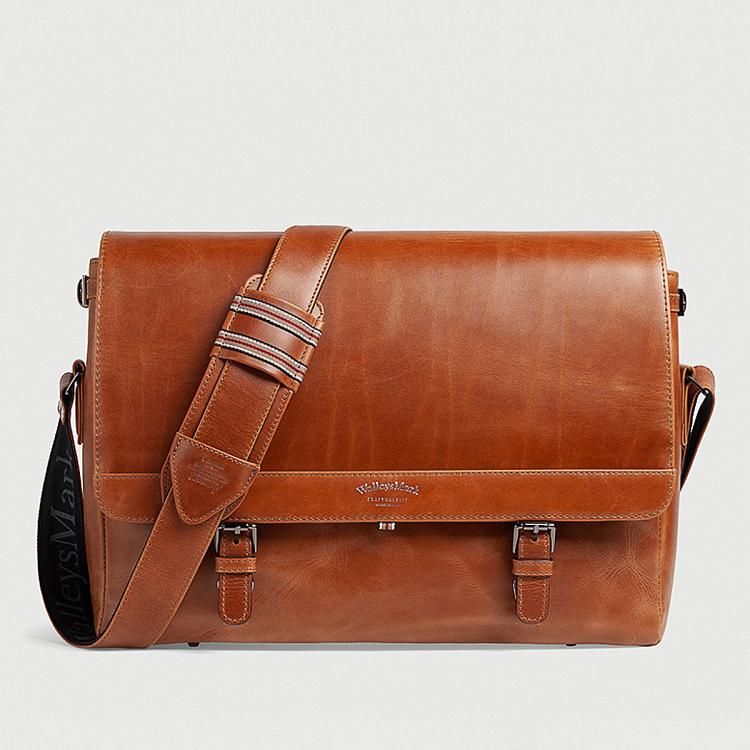 Коричневая винтажная кожаная мужская сумка Сечел Satchel Messenger Bag, Old Brown