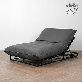 Садовый шезлонг-лежак Coral Lounger, Black акриловая ткань Anthracite Carbon