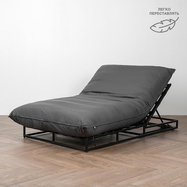 Садовый шезлонг-лежак Coral Lounger, Black акриловая ткань Anthracite Carbon
