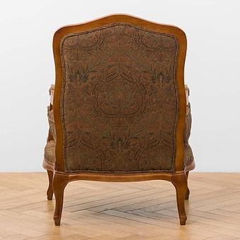 Кресло Marie Armchair, Oak Dark Amber вискоза и полиэстер Burnt Green Jacquard - ракурс 3