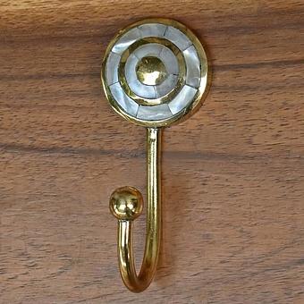 Brass Circles Pearl Inlay Hook