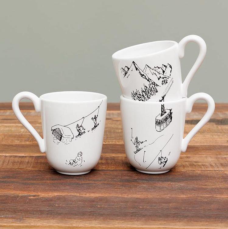 Набор из трёх кружек Горнолыжное путешествие Set Of 3 Mugs Ski Trip