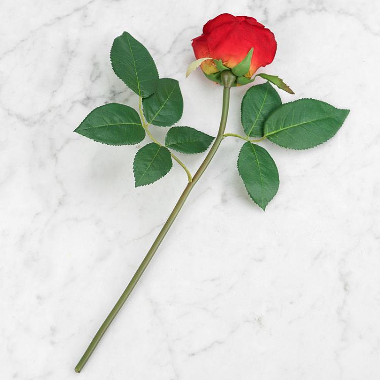 Искусственная роза Флорибунда рубиново-красная Floribunda Rose Ruby Red 34 cm