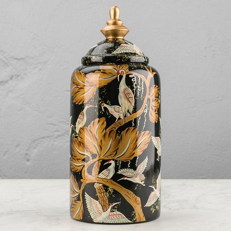 Ваза с крышкой Журавли Crane Lidded Vase