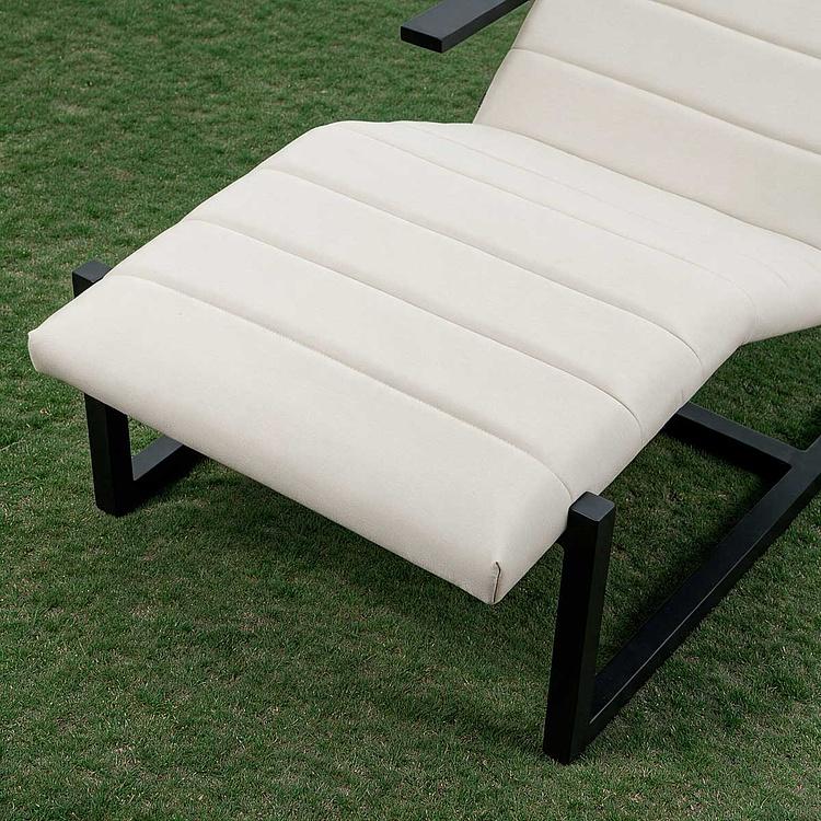 Садовый шезлонг-лежак Roxy Lounger, Black акриловая ткань Light Stone - ракурс 7