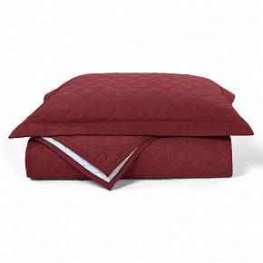 Hampton Linen Quilted Bed Cover Set Red Wine 240x260 cm