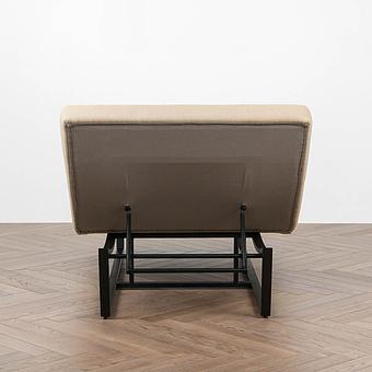 Садовый шезлонг-лежак Wave Lounger, Black акриловая ткань Heather Beige - ракурс 5