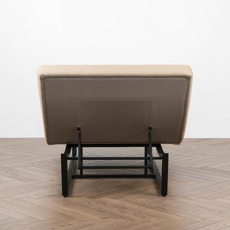 Садовый шезлонг-лежак Wave Lounger, Black акриловая ткань Heather Beige - ракурс 5