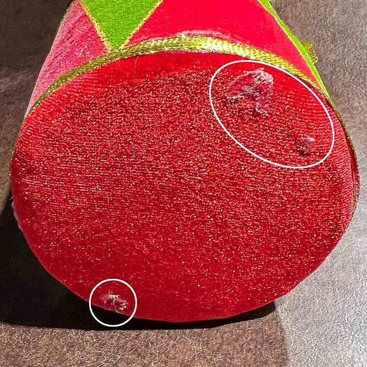 Ёлочная игрушка Красно-зелёный барабан дисконт Red Green Drum 11 cm discount