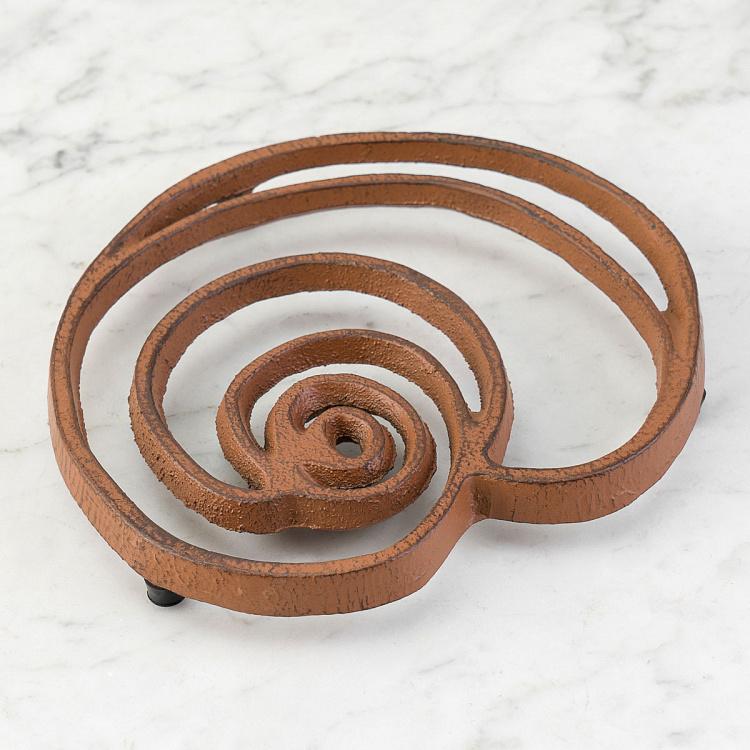 Подставка под горячее Чугунная ракушка округлая Round Shell Shaped Cast Iron Rusty Trivet