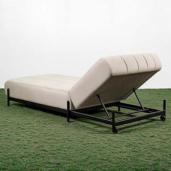 Садовый шезлонг-лежак Luna Lounger, Black акриловая ткань Light Stone - ракурс 4