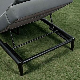 Садовый шезлонг-лежак Dune Lounger, Black акриловая ткань Anthracite Carbon - ракурс 7