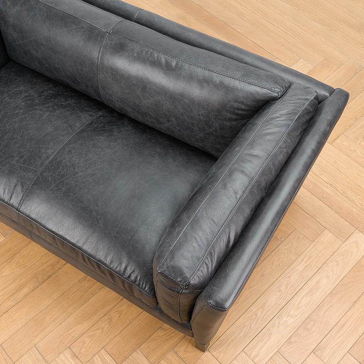 Двухместный диван Томми, чёрные ножки Tommy 2 Seater, Black Wood D