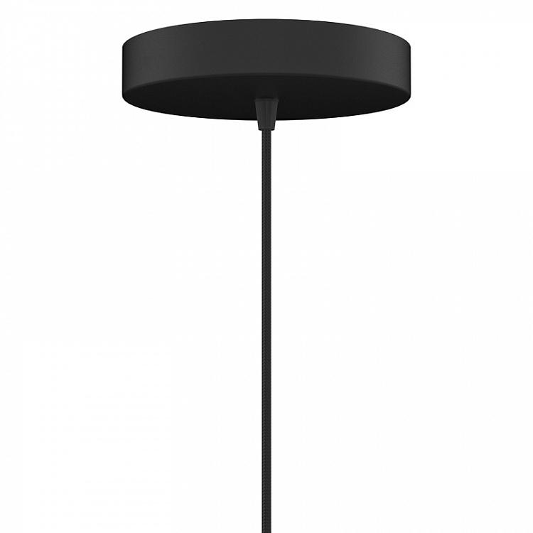 Подвесной светильник Джаз на чёрном проводе с плоским потолочным колпаком Jazz Hanging Lamp With Black Cord Rosette