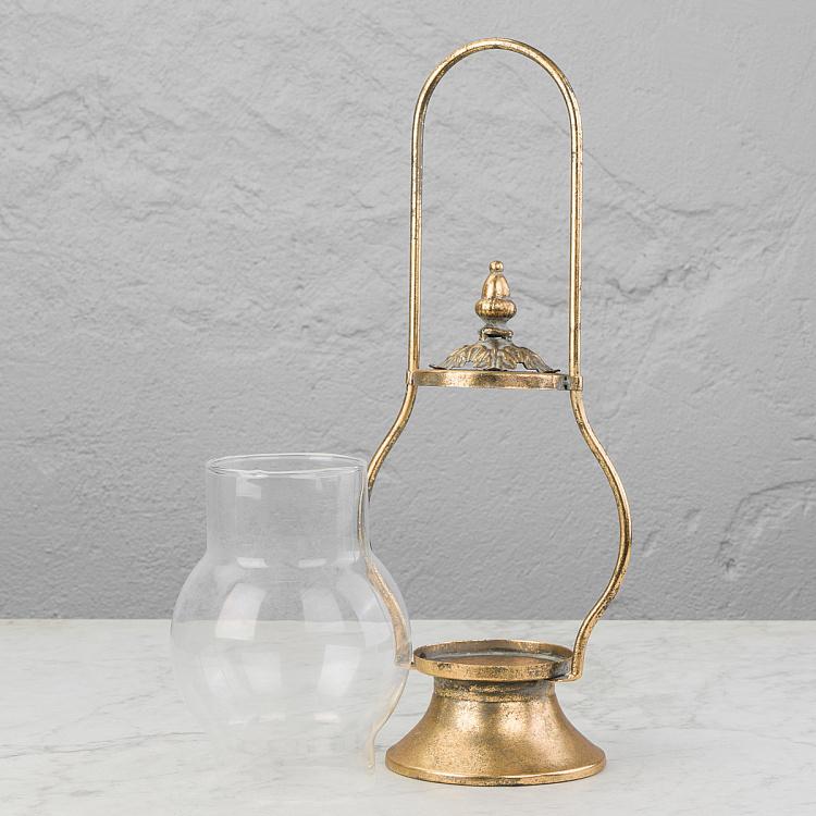 Золотистый подсвечник-латерна Modern Metal Lantern Hanging