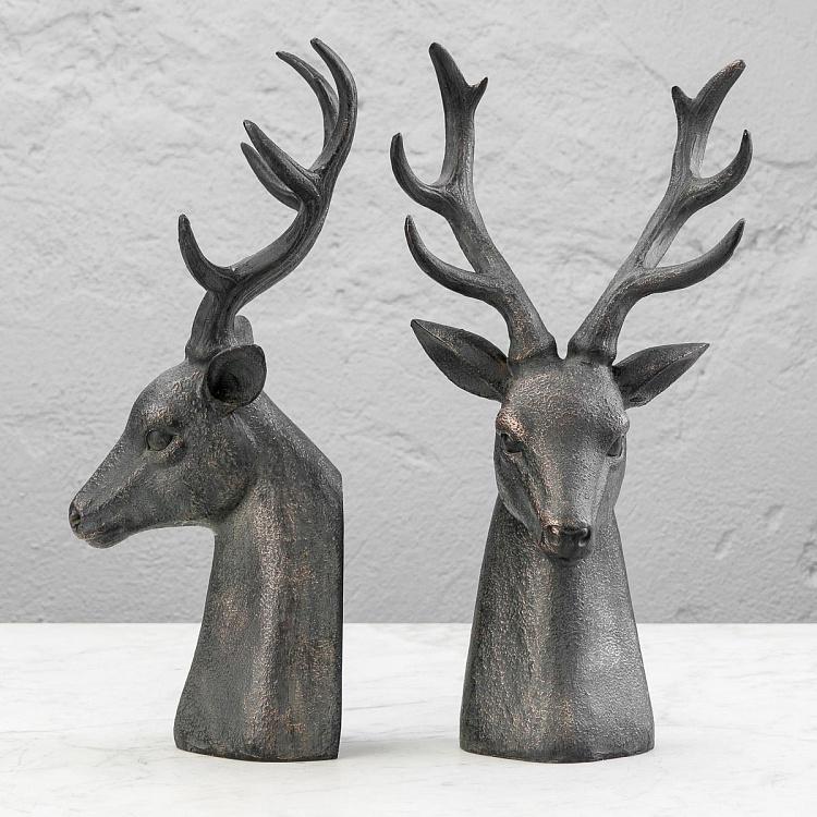 Набор из двух держателей для книг Олени  Bookend Deer Heads Big Antlers