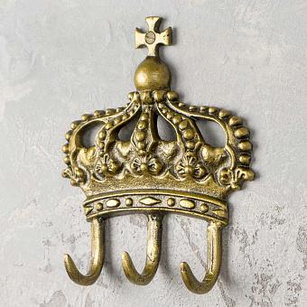 Настенная вешалка Triple Hook Crown Gold Patina