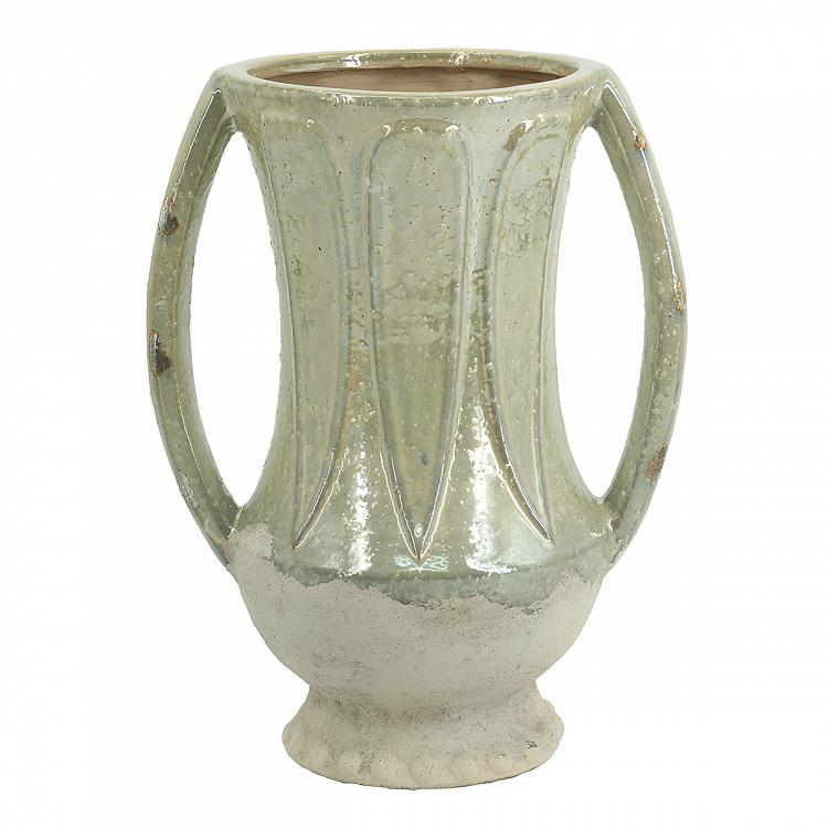 Flowing Olive Glaze Ceramic Vase