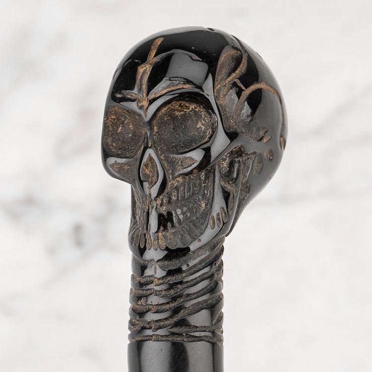 Лупа с чёрной ручкой с черепом Magnifier Skully Black Handle
