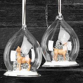 Set Of 2 Xmas Deers In The Forest 12 cm