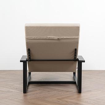 Садовый шезлонг-лежак Roxy Lounger, Black акриловая ткань Light Stone - ракурс 6