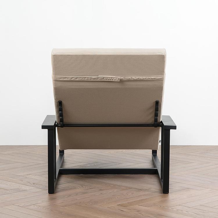 Садовый шезлонг-лежак Roxy Lounger, Black акриловая ткань Light Stone - ракурс 6