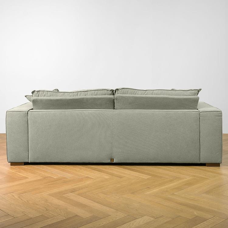 Трёхместный льняной диван Сити, ножки цвета латуни City 3 Seater, Brass Metal Linen RM