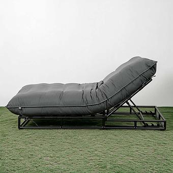 Садовый шезлонг-лежак Coral Lounger, Black акриловая ткань Anthracite Carbon - ракурс 3