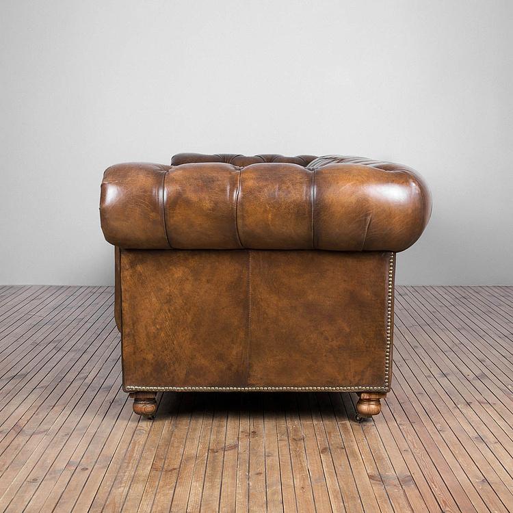 Трёхместный диван Constable 3 Seater натуральная кожа Original Vintage Coffee - ракурс 3