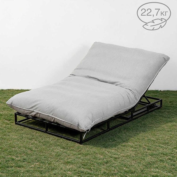 Садовый шезлонг-лежак Coral Lounger, Black акриловая ткань Lead Chine
