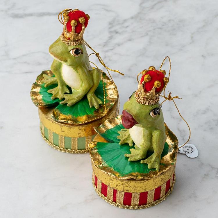 Набор из двух шкатулок Принц и принцесса Set Of 2 Frogs Prince On Box 13,5 cm