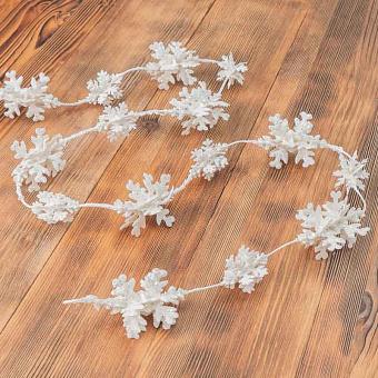 Glitter Snowflake Garland White 157 cm