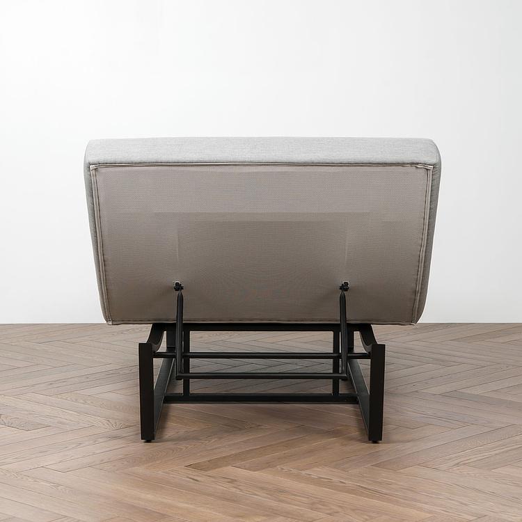 Садовый шезлонг-лежак Wave Lounger, Black акриловая ткань Lead Chine - ракурс 5