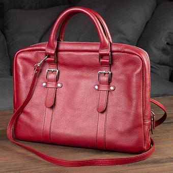 Портфель Rhodes Soft Briefcase натуральная кожа Scholar Red